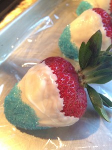 Red, white and blue strawberries
