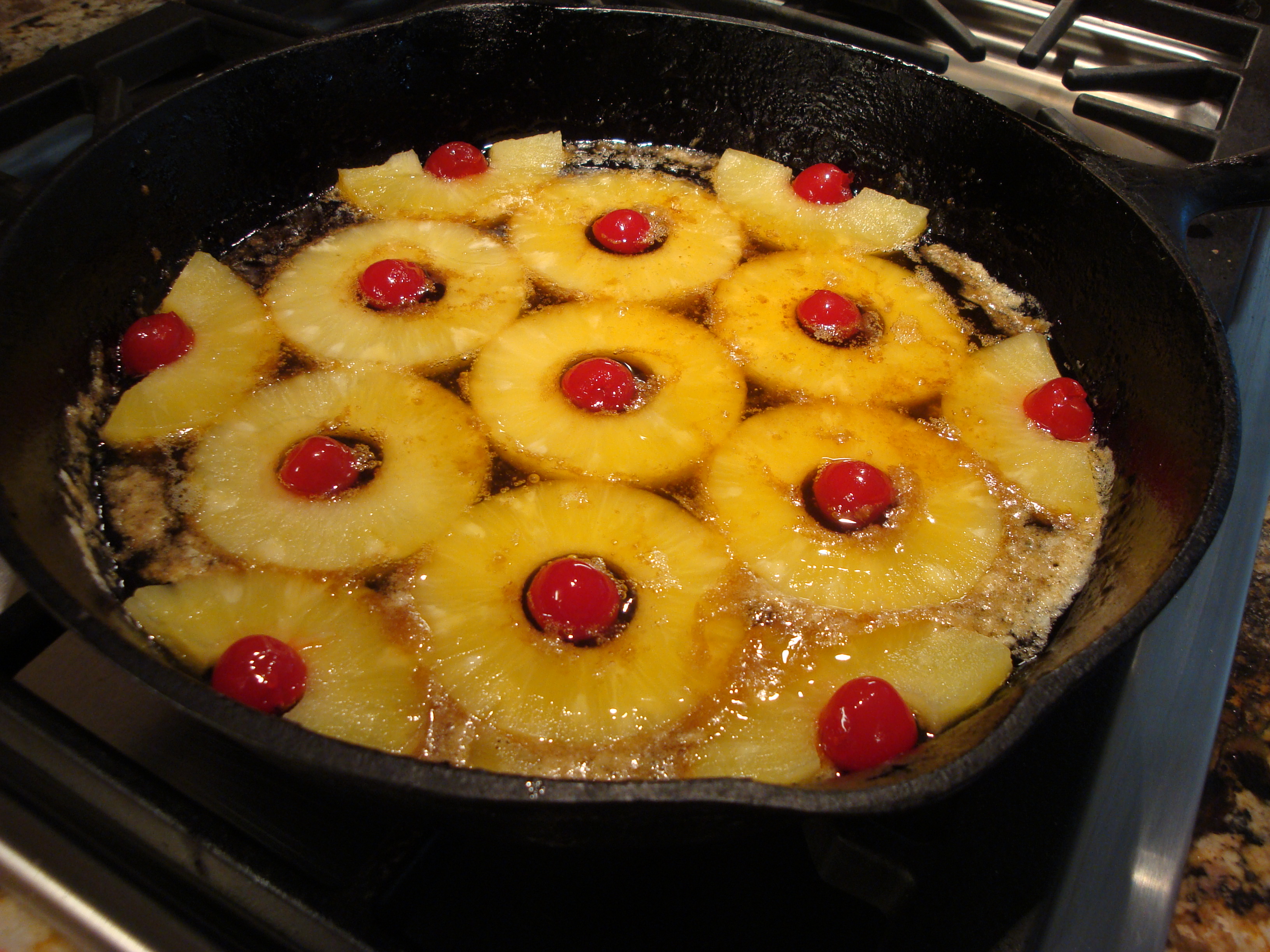 crushed-pineapple-upside-down-cake-cast-iron-skillet