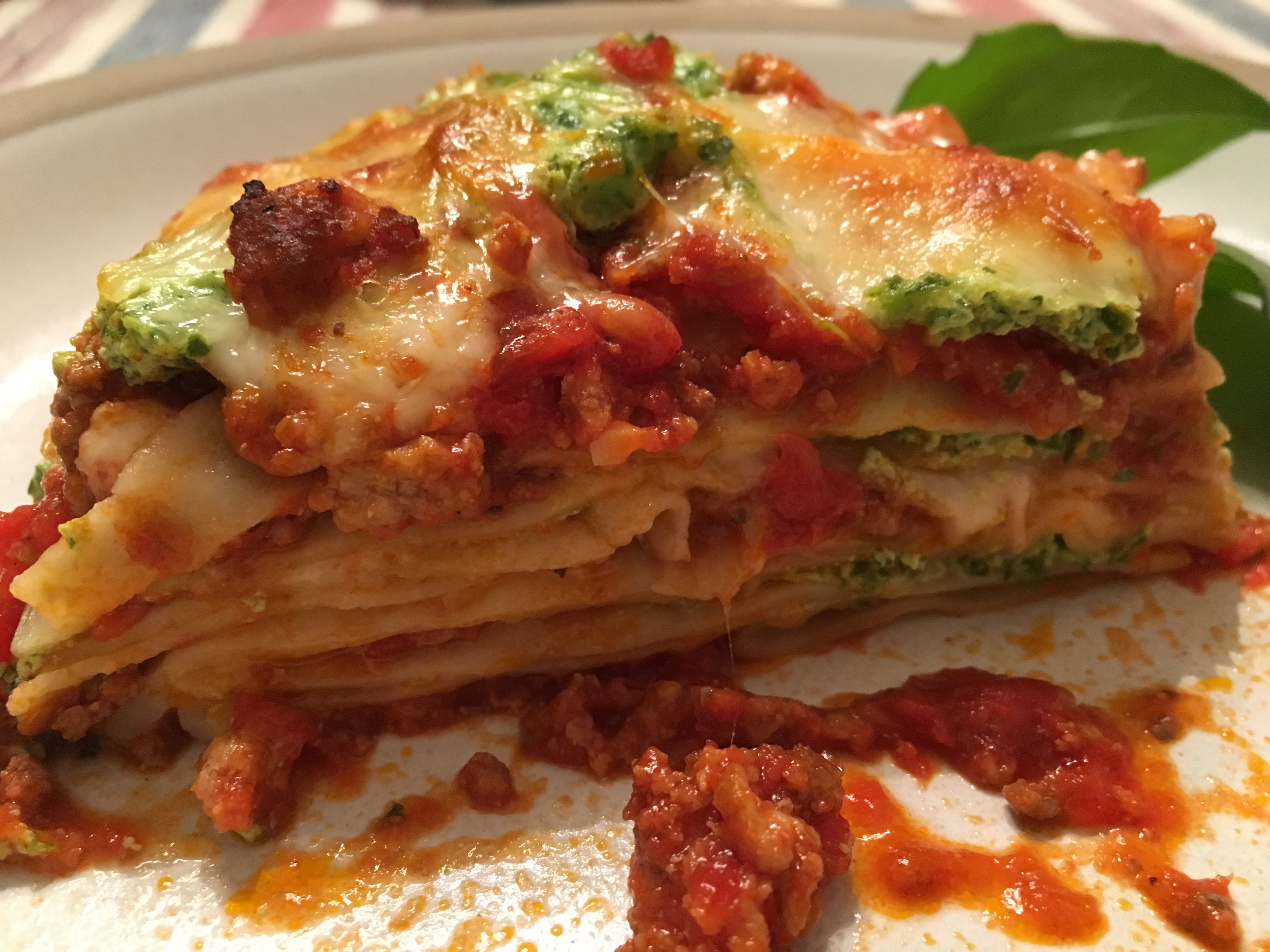Ragu Lasagna with Spinach Ricotta - RoadTripFlavors